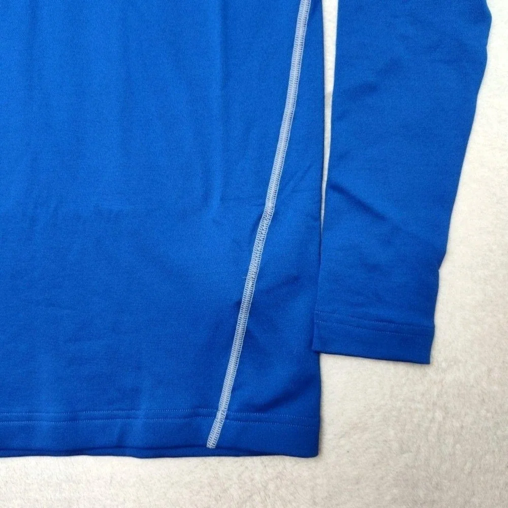 Under Armour Shirt Mens M Blue ColdGear Compression‎ Mock Base Layer Tagless